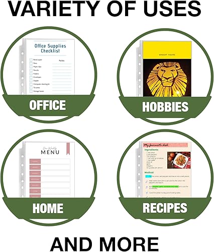 Miniatura 6 de Samsill Mini protectores de hojas 100 unidades, protectores de página de 5.5 x 8.5 pulgadas para carpeta mini de 3 anillas, hojas protectoras