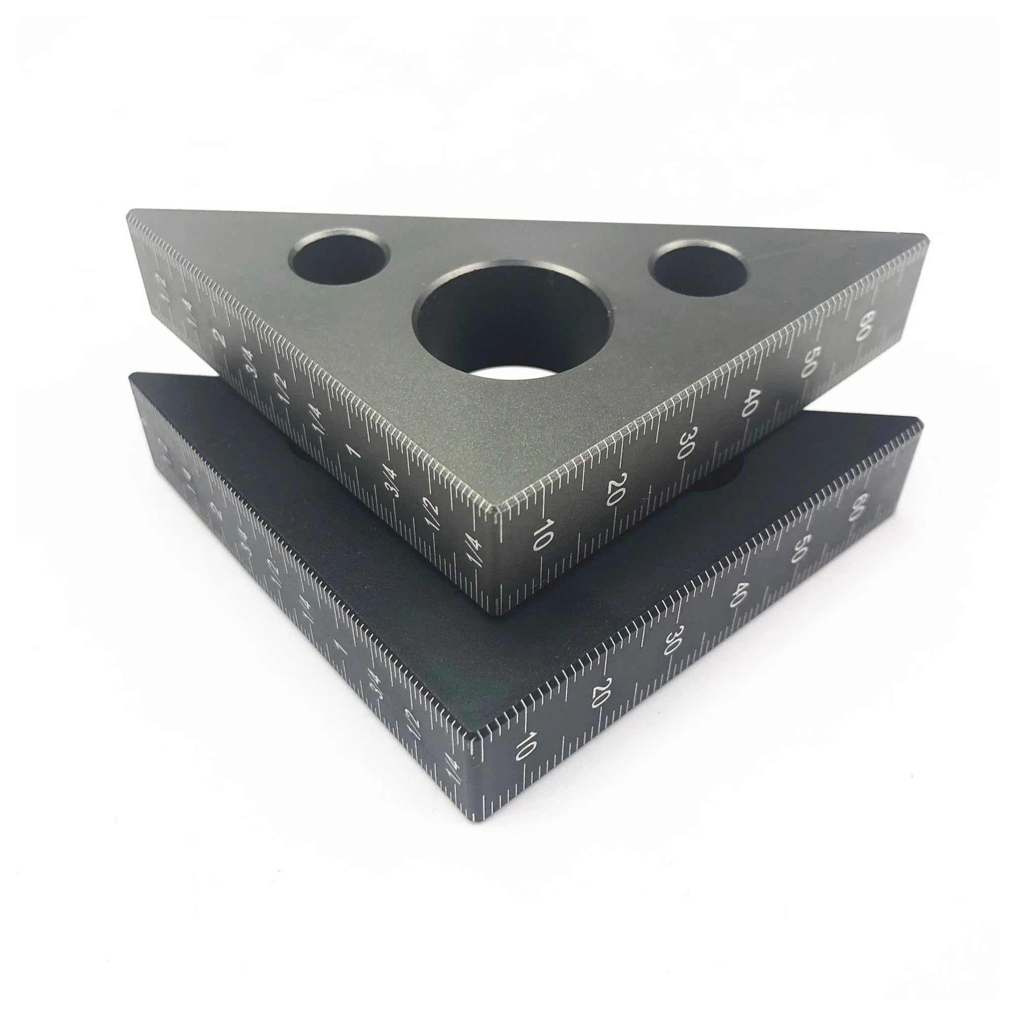 Płytka wzorcowa, Linijka kątowa ze stopu aluminium, miniaturowa kieszonkowa linijka, trójkątna do obróbki drewna, pomiar wysokości, narzędzia(Black color,1)