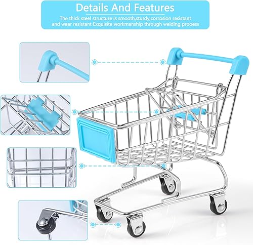 Miniatura 4 de 134pcs Mini Cesta Cesta Miniatura Comida Bebida Botella Supermercado Metal Handcart Juguetes Casa de Muñecas Tienda Cosplay Juego de Dollhouse