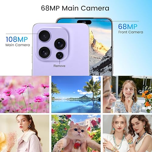 Miniatura 6 de Huness Teléfono celular desbloqueado de 16PROMA X 16+1TB, pantalla HD de 6.99 pulgadas, batería de 7000 mAh, Android 14, desbloqueo de botón de