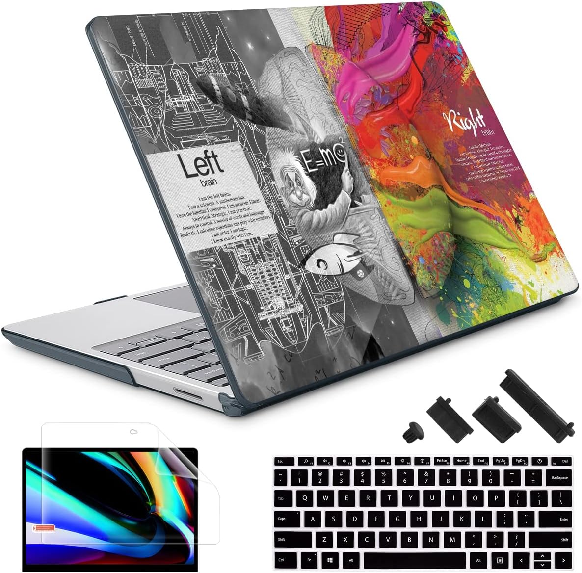 May Chen Plastic Hard Shell Case with Screen Protector & Keyboard Cover & Dust Plug for Microsoft Surface Laptop Go 3/2/1 12.4 Inch (2023/2022/2020 Release) - Pink Glitter