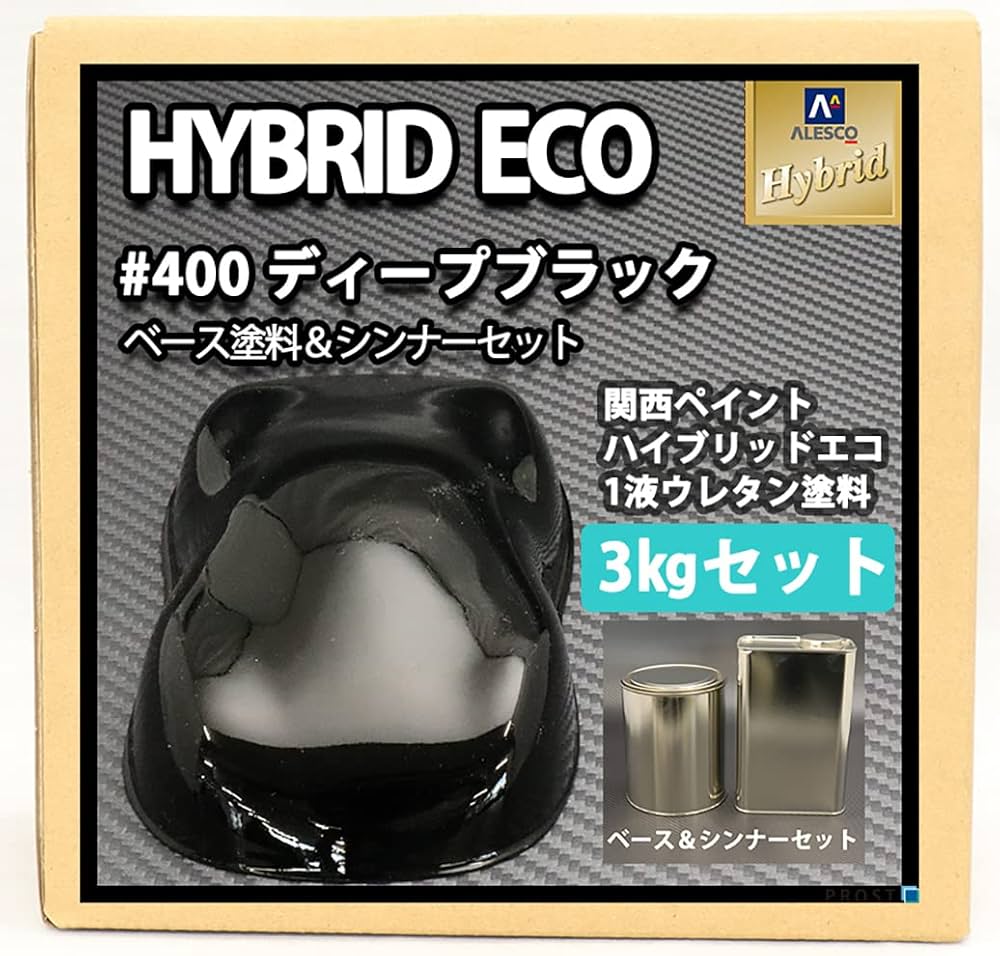 【新品】関西ペイント　ハイブリッドエコ　400 ディープブラック　3.5L缶 楽天市場】自動車塗料 関西ペイント 94-384-400 レタンPGハイブリッド