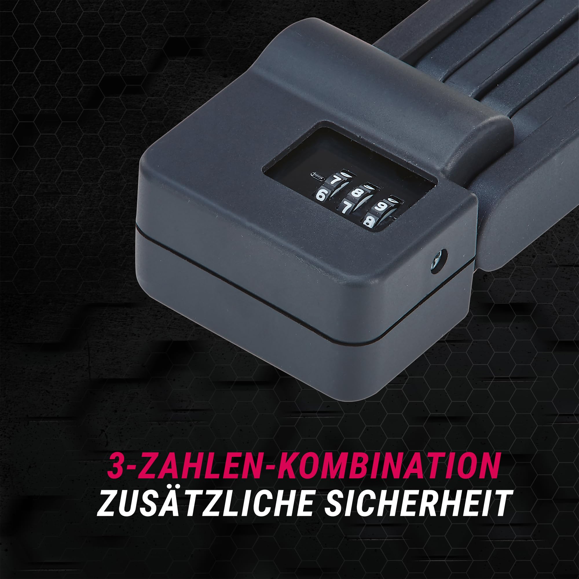Prophete Antivol pliable avec empreinte digitale et porte-cadenas - Antivol de vélo avec haute protection contre les manipulations - Niveau de sécurité maximal 7 - Noir