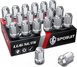 Sposuit M12x1.25 Lug Nuts - Replacement for 2019-2024 Suzuki Ertiga, 1998-2024 Grand Vitara, 2009-2015 Kizashi, 1984-1997 Samurai, 1989-1998 Sidekick - Closed End Chrome Lug Nut(20 Pcs)