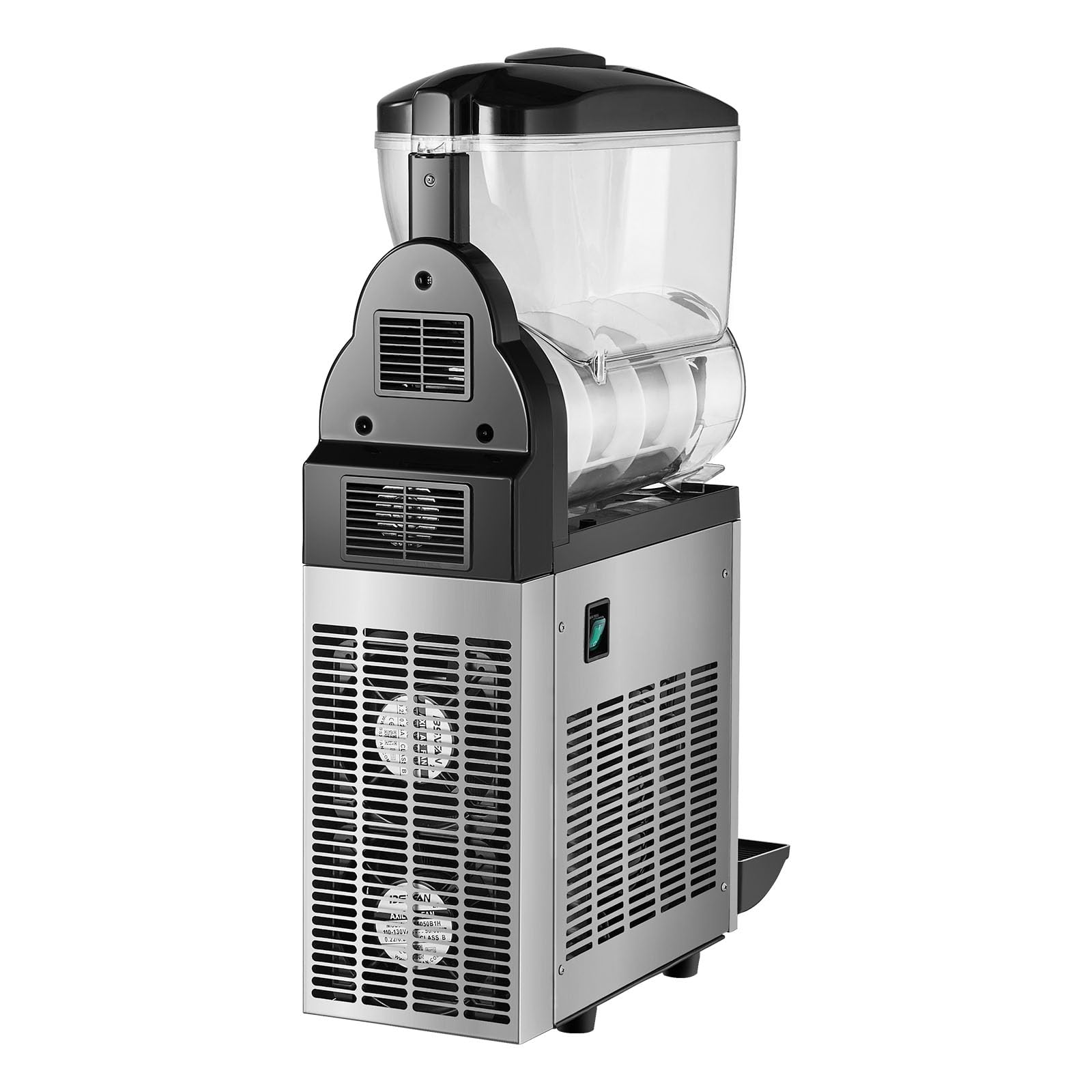 VEVOR - Máquina comercial de margarita, máquina comercial de granizado de un solo tanque de 15 l, 60 tazas de acero inoxidable para batidos de margarita, máquina de bebidas congeladas, máquina de