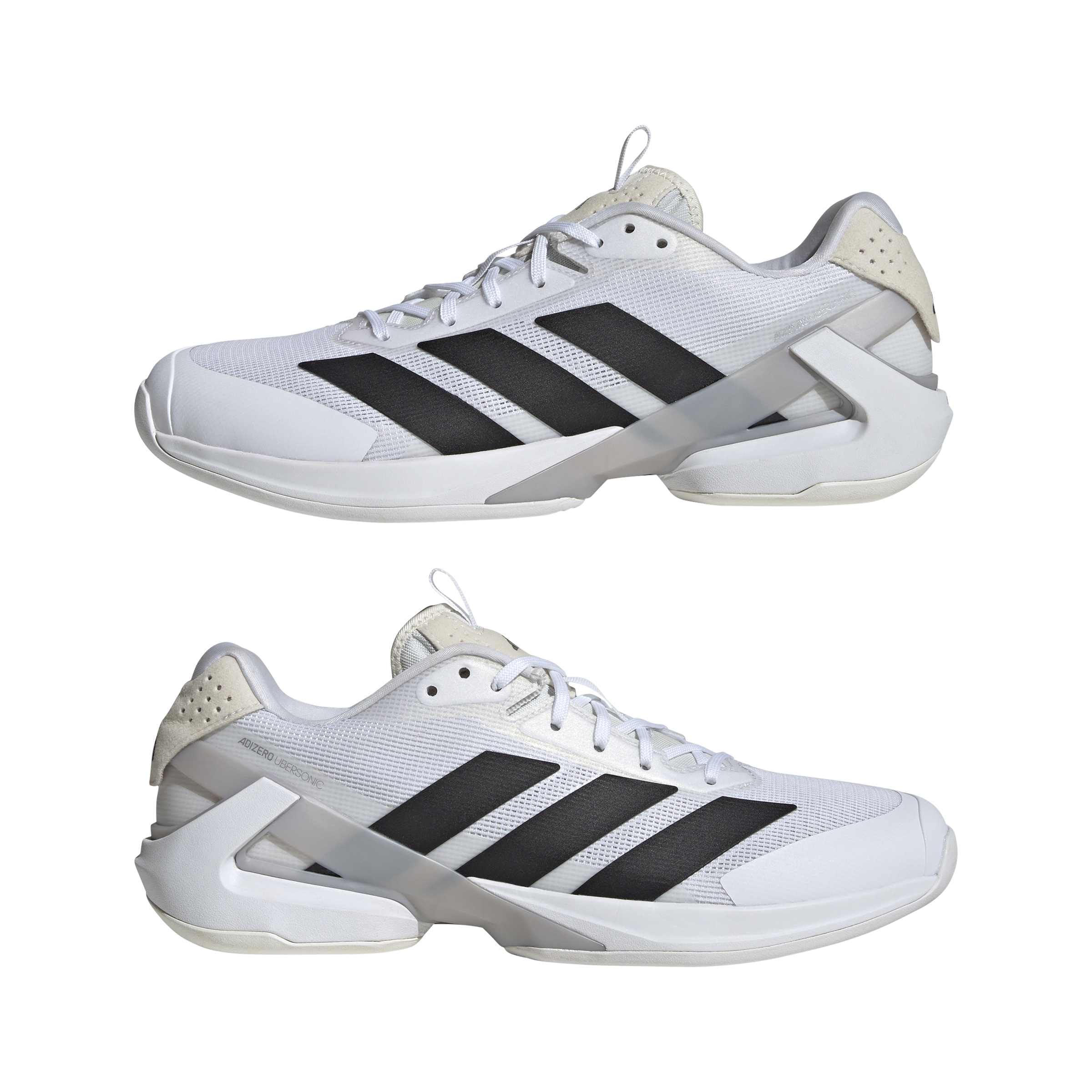 adidas Uomo Adizero Ubersonic 5 Tennis Shoes, Ftwr White/Core Black/Silver Met., 44 2/3 EU
