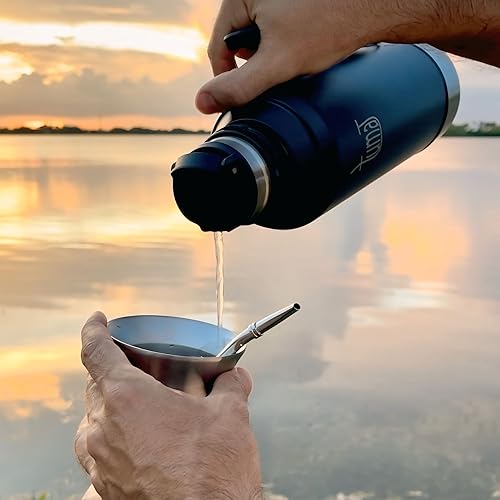 Miniatura 7 de Kit completo de Yerba Mate  Termo de 1.2L con sistema mate, taza, boquilla de clip, pajita (Bombilla) y mochila gratis, juego de acero inoxidable de