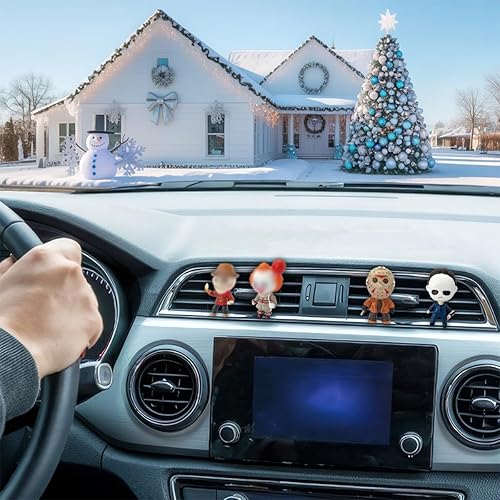 Miniatura 3 de Ambientador de coche de resina 3D de personajes de película de terror, clips de ventilación espeluznantes, accesorios de automóvil con temática de