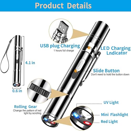 Miniatura 3 de Antye Paquete de 2 punteros láser para gatos, juguete para perros y gatitos, juguetes para gatos de interior, puntero de luz LED de punto rojo,