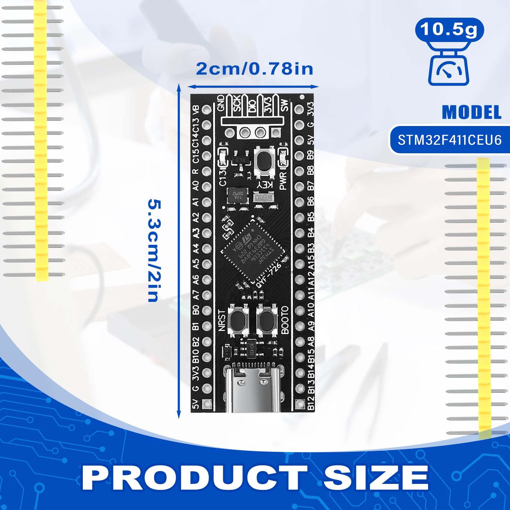 STM32F411 - Tavola di sviluppo STM32F411CEU6 STM32F4, supporto per programmazione MicroPython