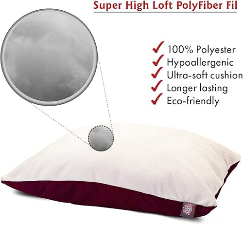 Miniatura 3 de 30 x 40 rectángulo negro Pet perro cama con cubierta lavable extraíble por Majestic Pet Productos Pequeño A mediano, Burgundy