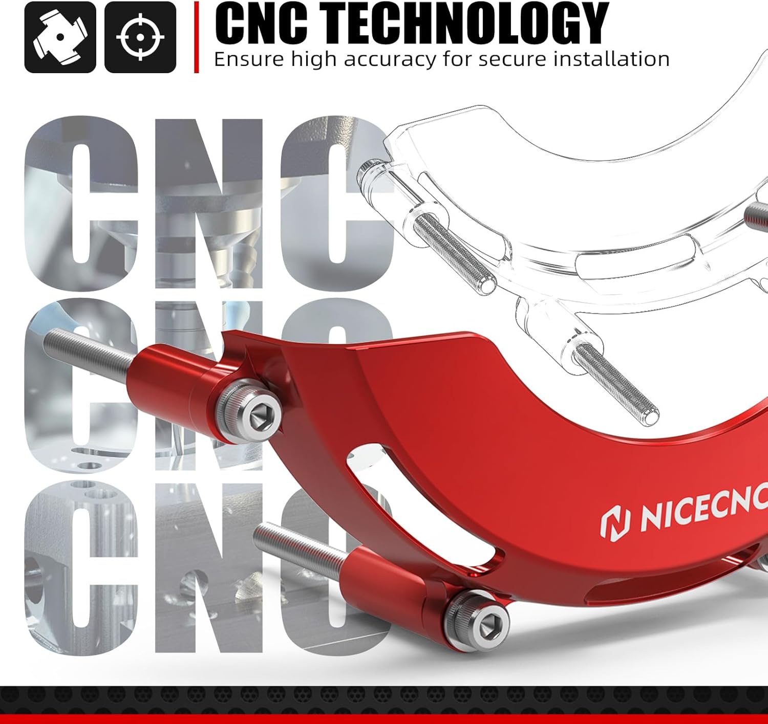 NICECNC Engine Alternator Cover Guard Protector + Motorcycle Escape Pipe Guard Cover Shield Heat