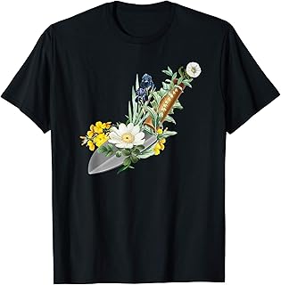 Vintage Floral Botanical Flower Garden Shovel Spear Tee Camiseta