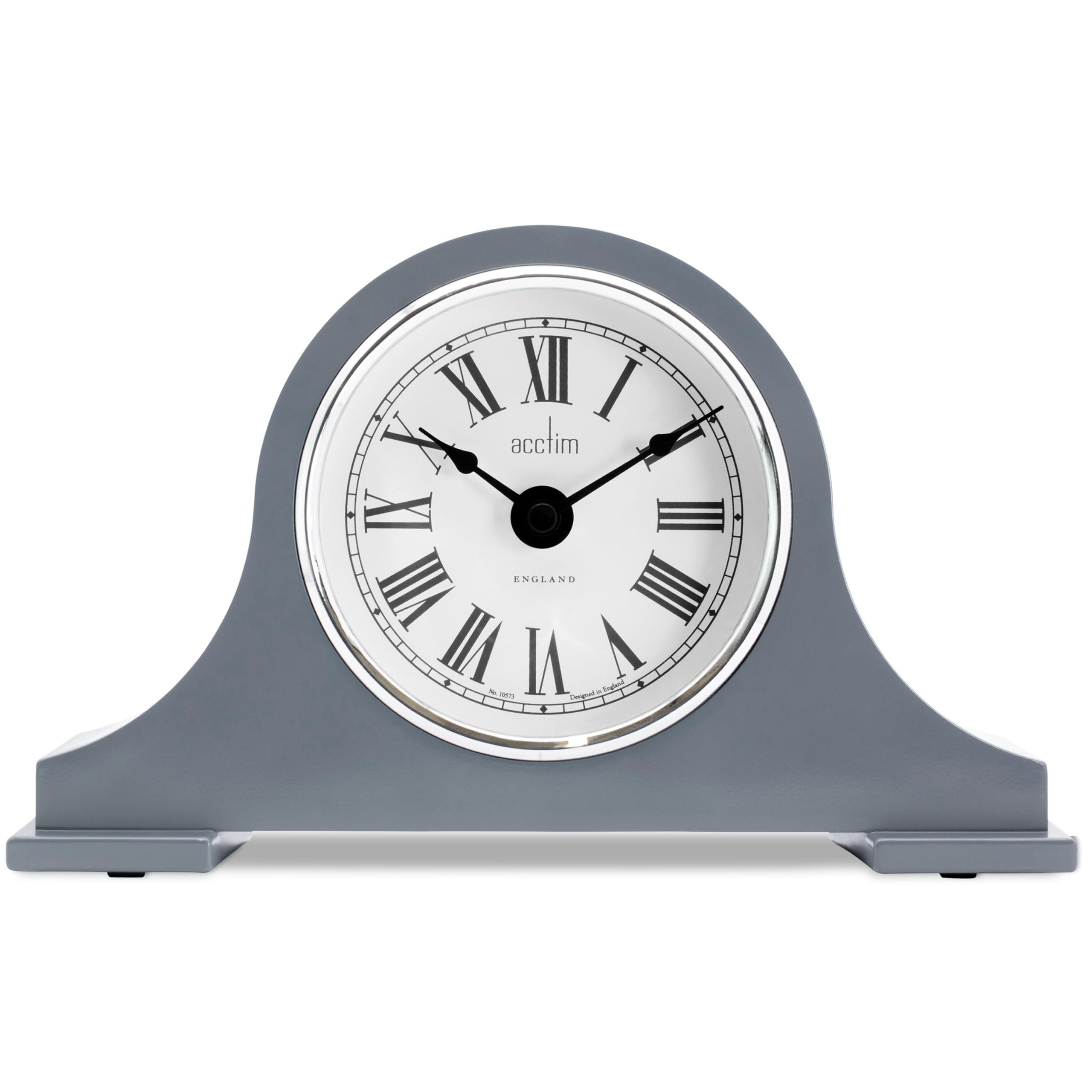 Acctim 36967 Napoleon Quartz Battery Mantle Mantel Clock in Aston Grey with Clear Roman Numerals 'Harston'
