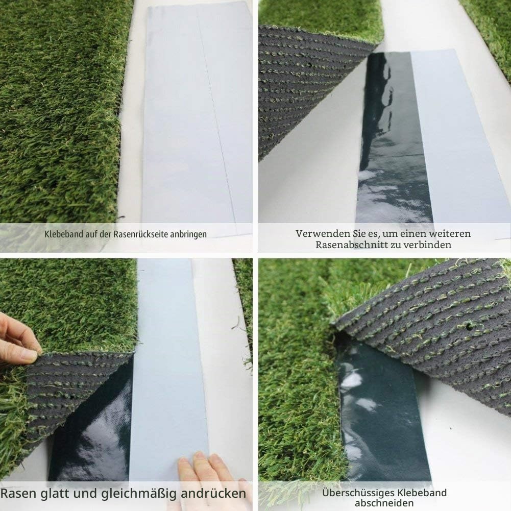 Verbindungsband für Kunstrasen Rasen Kunstrasen Kunstrasen Vorgeklebt zur Verlegung von Gras Garten Balkon Premium Qualität 15cm x 15m