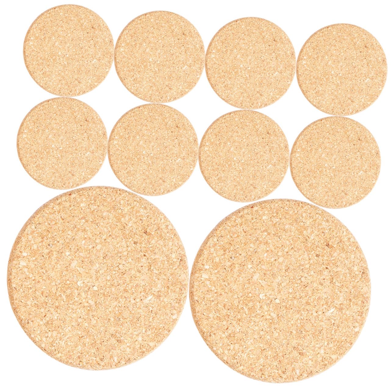 Sous-tapis liège pour pots de fleurs : lot de 10 protections rondes absorbantes Abaodam