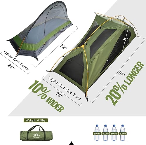 Miniatura 3 de Night Cat Tienda de campaña para cuna  Impermeable para 1 persona fuera del suelo Combo cama para adultos portátil fácil instalación tienda de