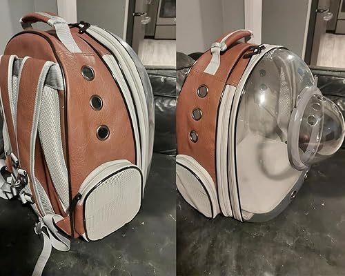 Miniatura 7 de Mochila expandible para gatos, mochila para gatos y cachorros pequeños, mochila de burbujas aprobada por aerolíneas, cápsula espacial para