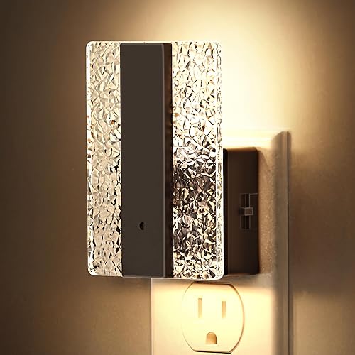 L LOHAS LED Night Lights Plug Into Wall, Night Light with Dusk-to-Dawn Sensor, Dimmable Decorative LED Nightlights, 0-100LM 3000K Adjustable Brightness for Bathroom, Hallway, Bedroom,Stairway