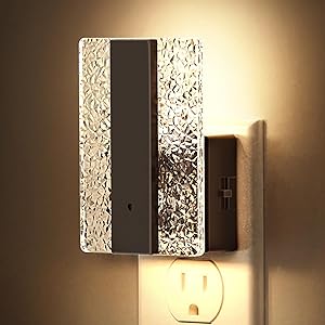 L LOHAS LED Night Lights Plug Into Wall, Night Light with Dusk-to-Dawn Sensor, Dimmable Decorative LED Nightlights, 0-100LM 3000K Adjustable Brightness for Bathroom, Hallway, Bedroom,Stairway