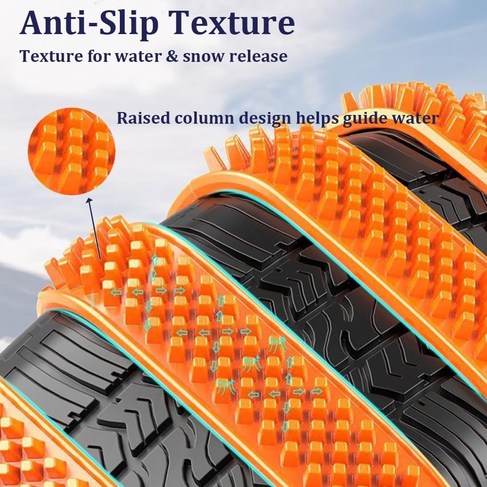 Snow Chains for Geely Xingyue/Geely Tugella, Anti-Skid Snow Tire Chains, Portable Emergency Winter Tire Traction Chain, Reusable Tire-Chains, Easy Installation Design,A black-10PCS