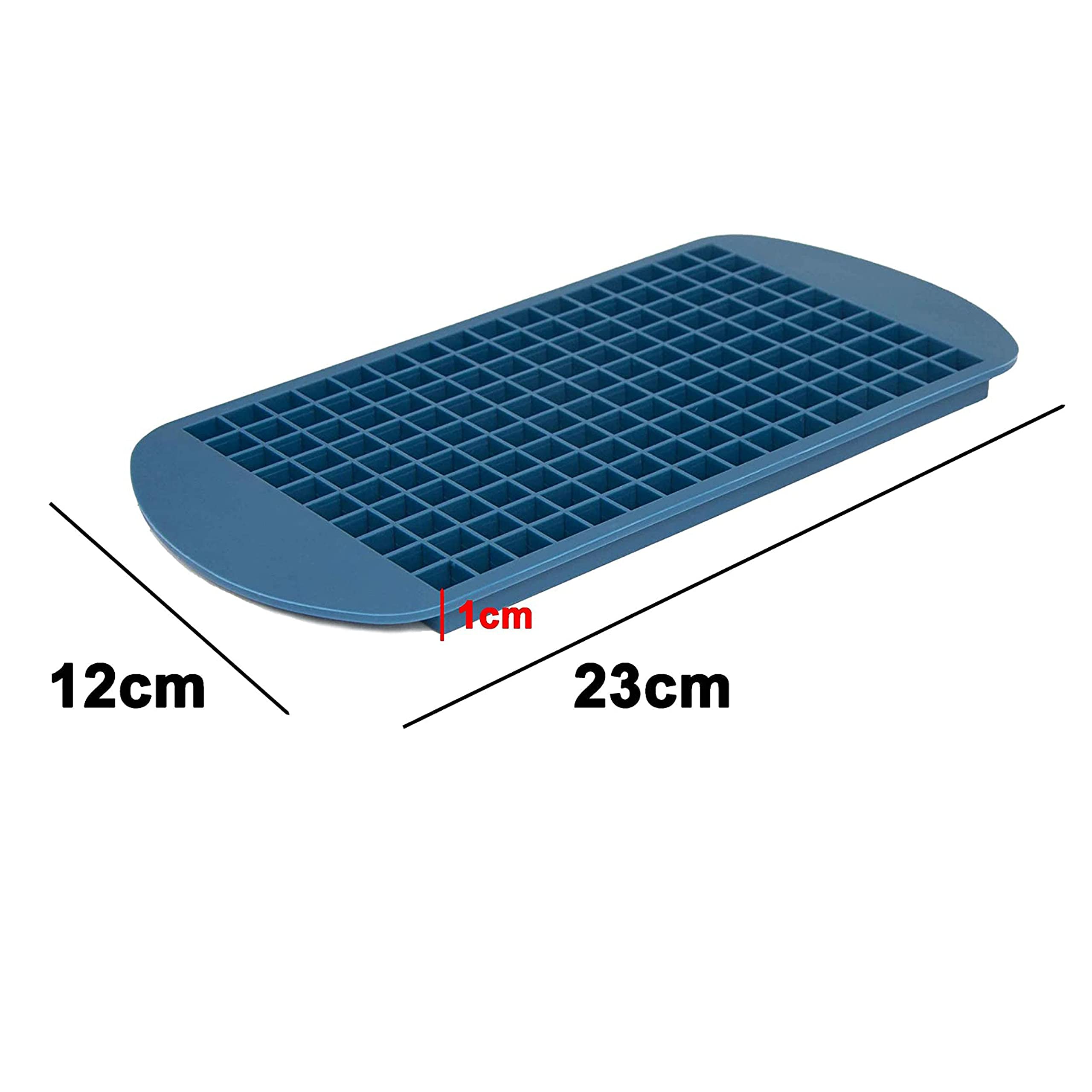 Silikonowa forma do kostek lodu I pojemnik na kostki lodu do układania w stos I 160 małych kostek lodu I wielokrotnego użytku forma do kostek lodu, nie zawiera BPA, 24 x 12 x 1 cm, kolor: niebieski