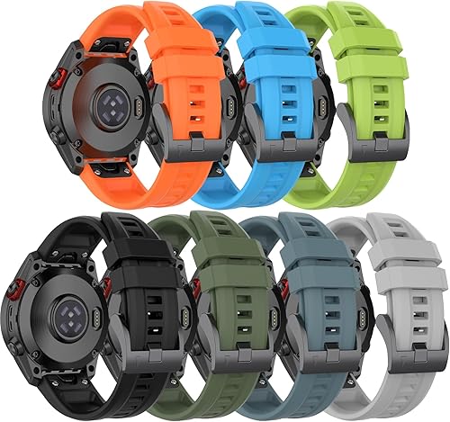 Miniatura 1 de Correa de silicona de 0.866 in compatible con Garmin Fenix 7 Pro, correas de silicona de fácil ajuste para Fenix 5 Plus Fenix 6 Pro Descent G1