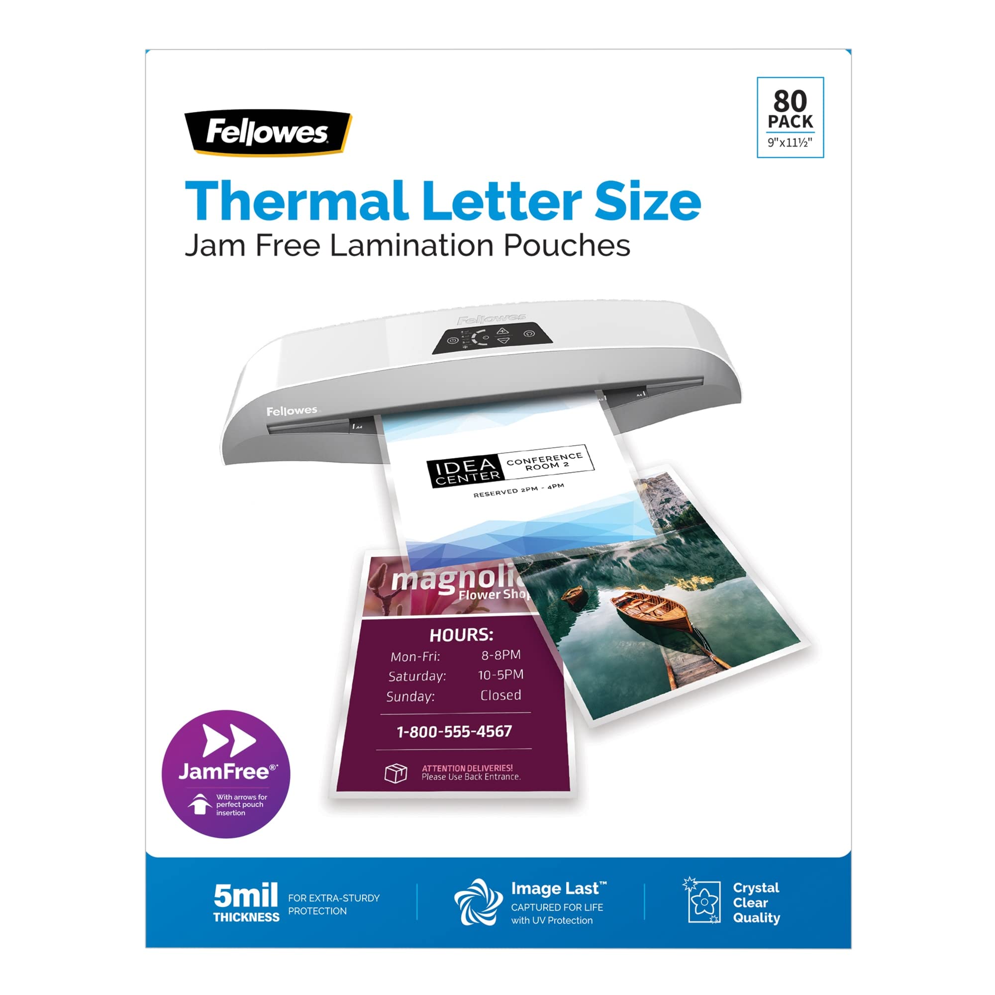 Pochettes de plastification thermique format lettre transparentes lot de 80 Fellowes