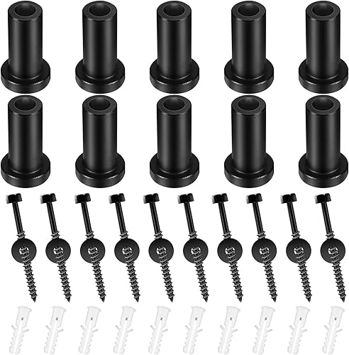 Zonon 10 juegos de espaciadores de pared para puerta corredera de granero de 2 pulgadas, espaciadores de hardware con tornillos, pernos de