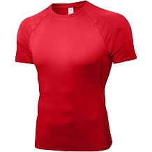 Yuerlian Compression Shirt for Men Short Sleeve Running Workout Top Quick Dry Sports Gym Base Layer T Shirts for Athletic Training Cycling Fitness Hiking