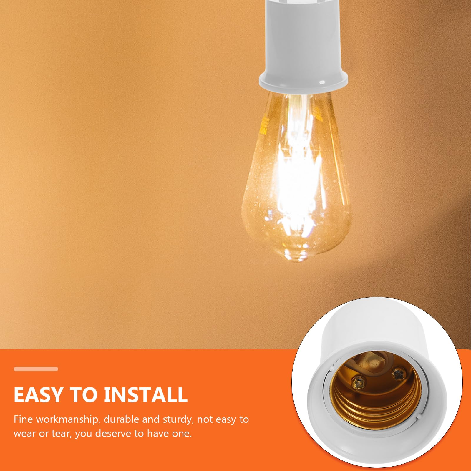 Housoutil 3 szt. Light Converter na E27 na 2-pinową oprawkę lampy E27, oprawka zamienna z uchwytem żarówkę w stylu vintage, do przenośnej lampy kuchennej/garażowej