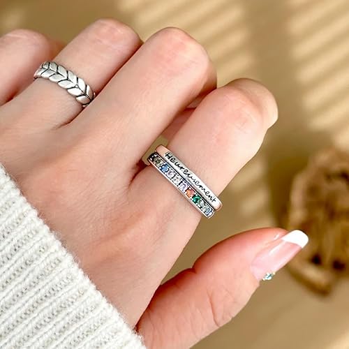 Miniatura 274 de 925 Sterling Silver Ring Minimalist Adjustable Rings Band Handmade Rings for Women Girls