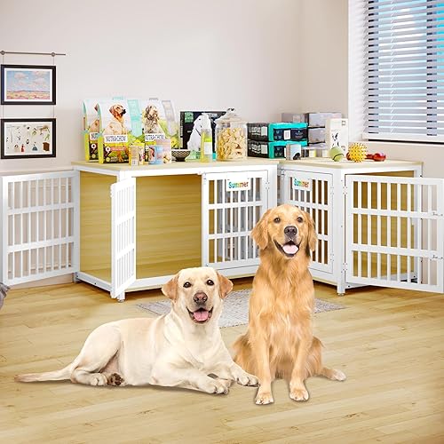 Vista 81 de EasyCom Perrera resistente para perros de interior con etiqueta de nombre, muebles de jaula de perro de 41 pulgadas para perros medianos, jaula