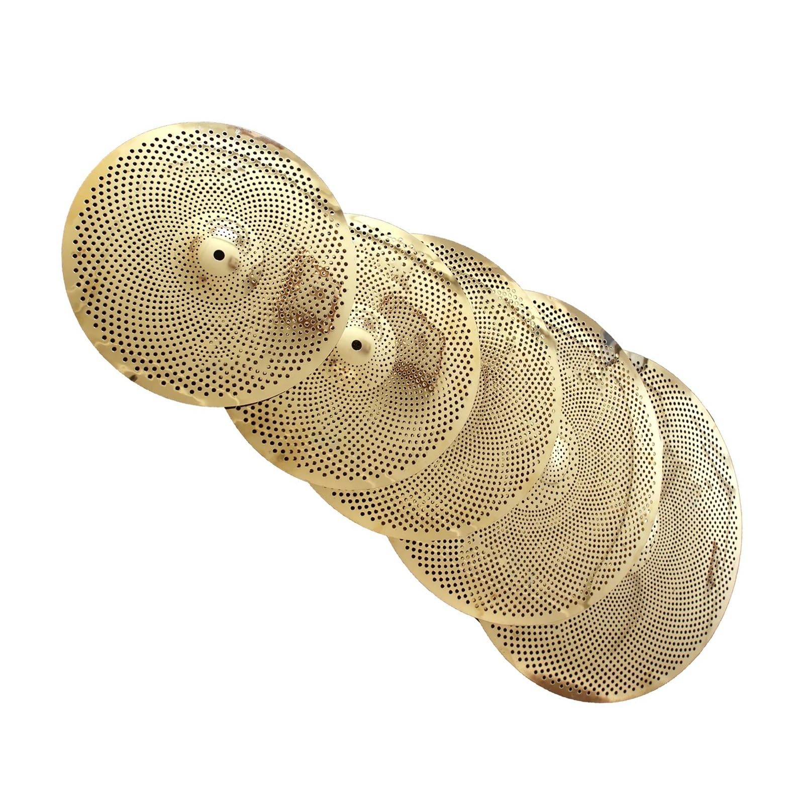 Zestaw talerzy perkusyjnych o niskiej głośności – 35 cm Hi-Hat, 16 '' Crash, Crash 45 cm, jazda 50 cm - idealny do ćwiczeń i cichej gry - profesjonalna jakość dźwięku