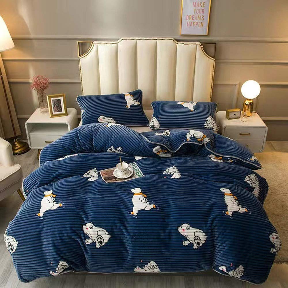 Housse de couette velours chaud AB04, isolation thermique 150x200