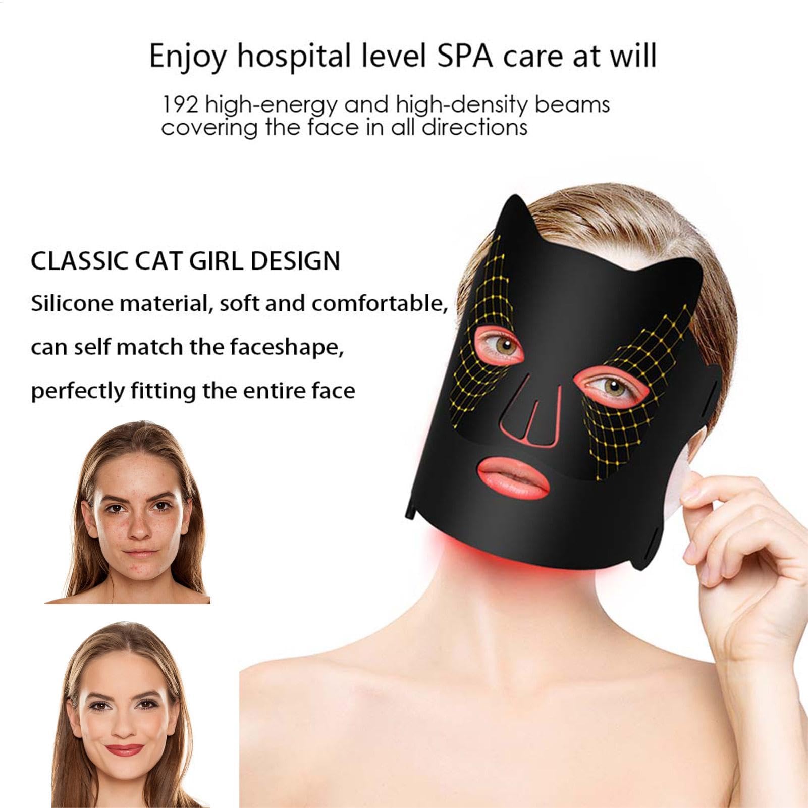 Cubierta facial con luz, cuidado de la luz LED de belleza Cuidado de la | Suministros ligeros para el cuidado facial, cubierta facial de belleza para la vida diari