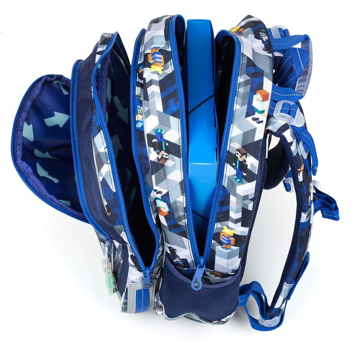TOPGAL Schulrucksack für Jungen ab 1. Klasse, ergonomisch & leicht, wasserabweisend, mit reflektierenden Elementen, 26 L Schulranzen mit Brustgurt & Rückenpolsterung (PixelArt)