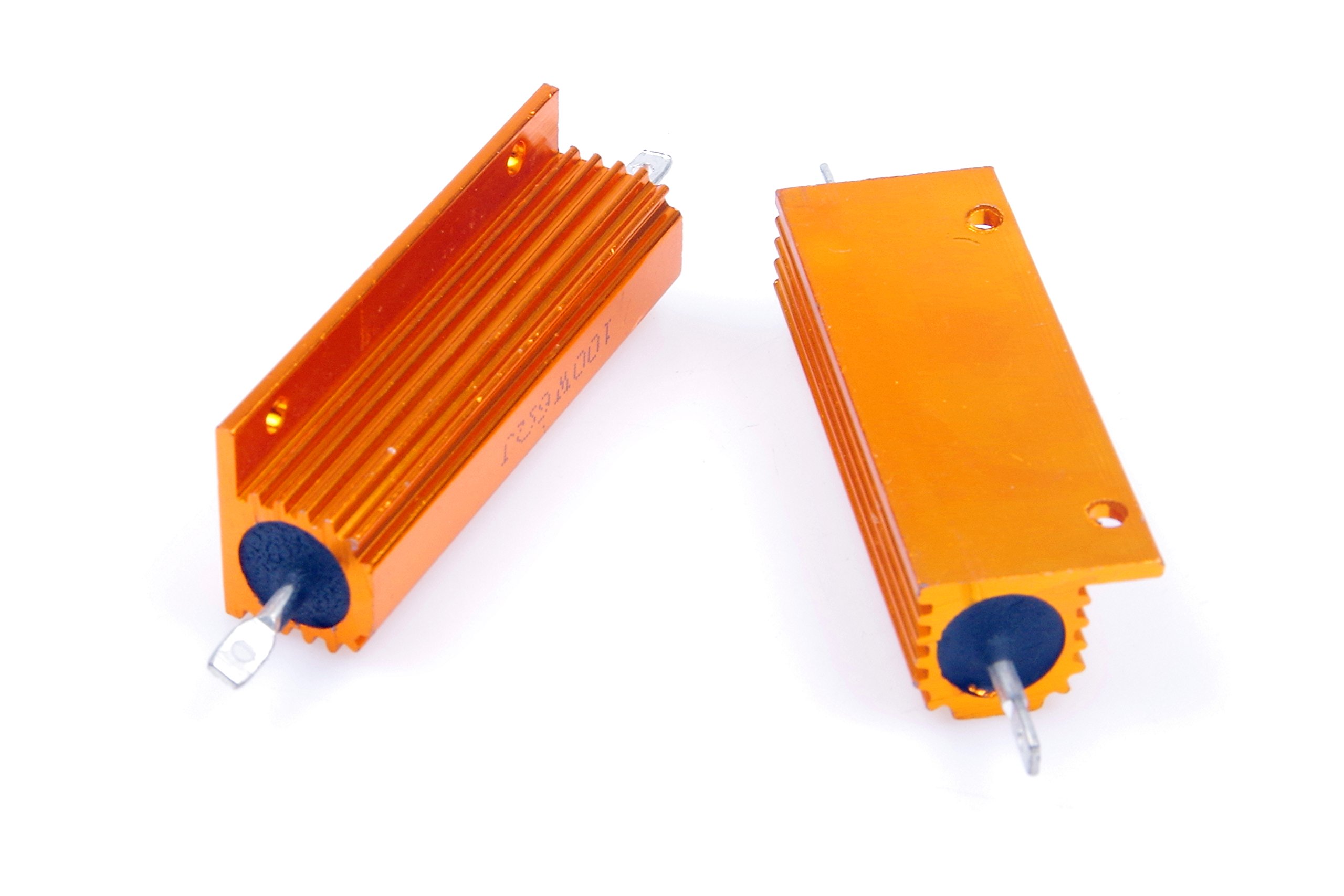 Uxcell Resistencia De Carcasa De Aluminio De 50 W, 100 Ohmios, 5% Aluminio, Montaje En Chasis, Carcasa De Aluminio, Resistencias De Carga, Tono Dorado, 1 Unidad