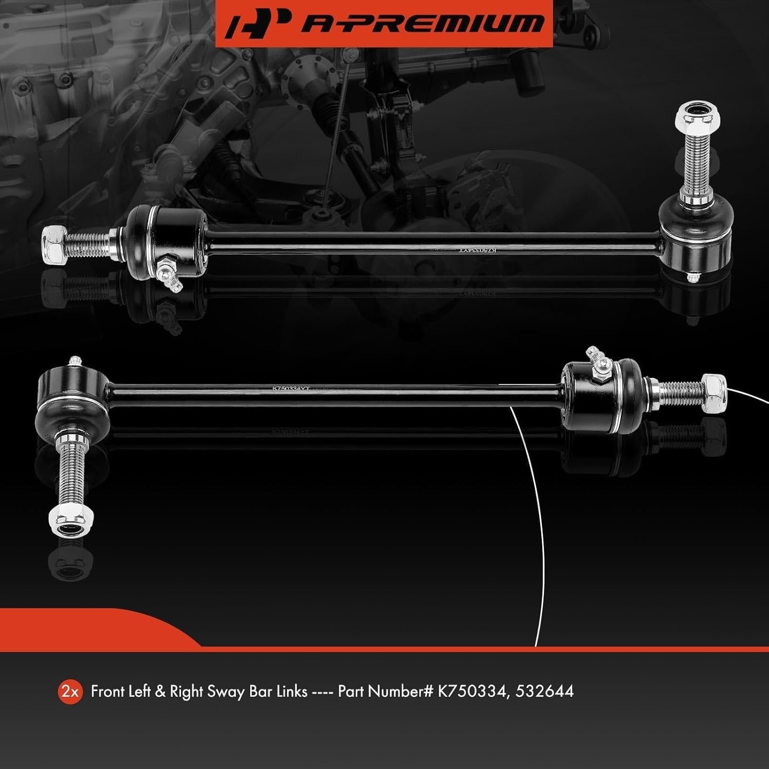 A-Premium 2 x Front Sway Bar Links Stabilizer Bar Links, Compatible with Land Rover LR3 2005-2009, LR4 2010-2016
