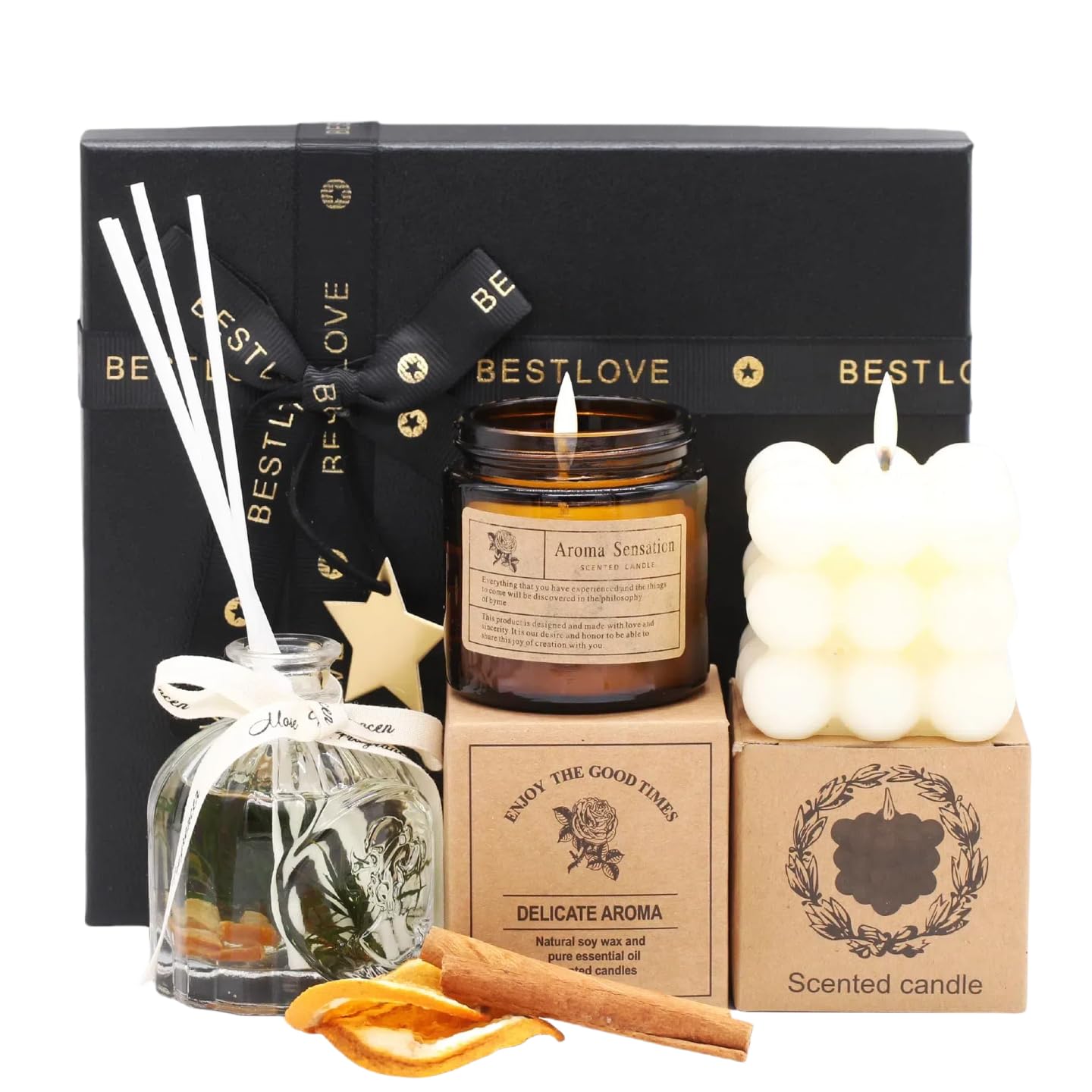 Scented Candles Gift Set, Luxury 6-Piece Gift Baskets, Women Gifts Unique Happy Birthday Gifts Idea for Mom Her Best Friends Sister Wife Girlfriend Coworker Teache.