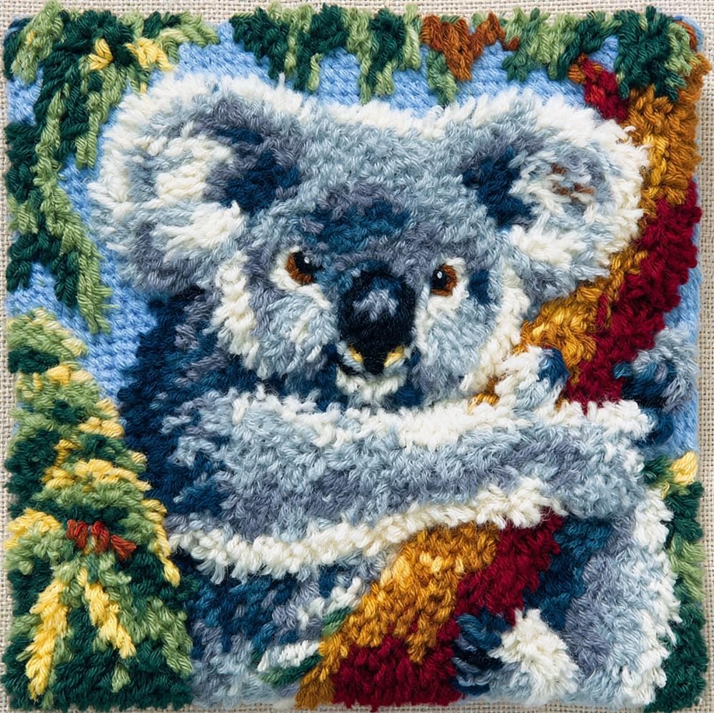 kitphoenix Latch Hook Kits DIY Throw Pillow Cover Koala
