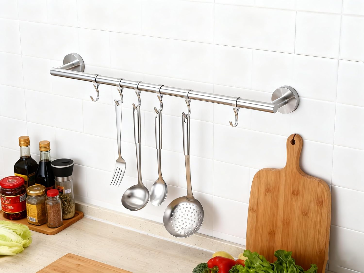 SEIDO 36 Inch Brushed Nickel Towel Bar for Bathroom Wall - SUS 304 Stainless Steel Kitchen Towel Holder Wall Mounted Towel Rack Rod with 33" Hanging Length Easy to Install Durable Heavy Duty