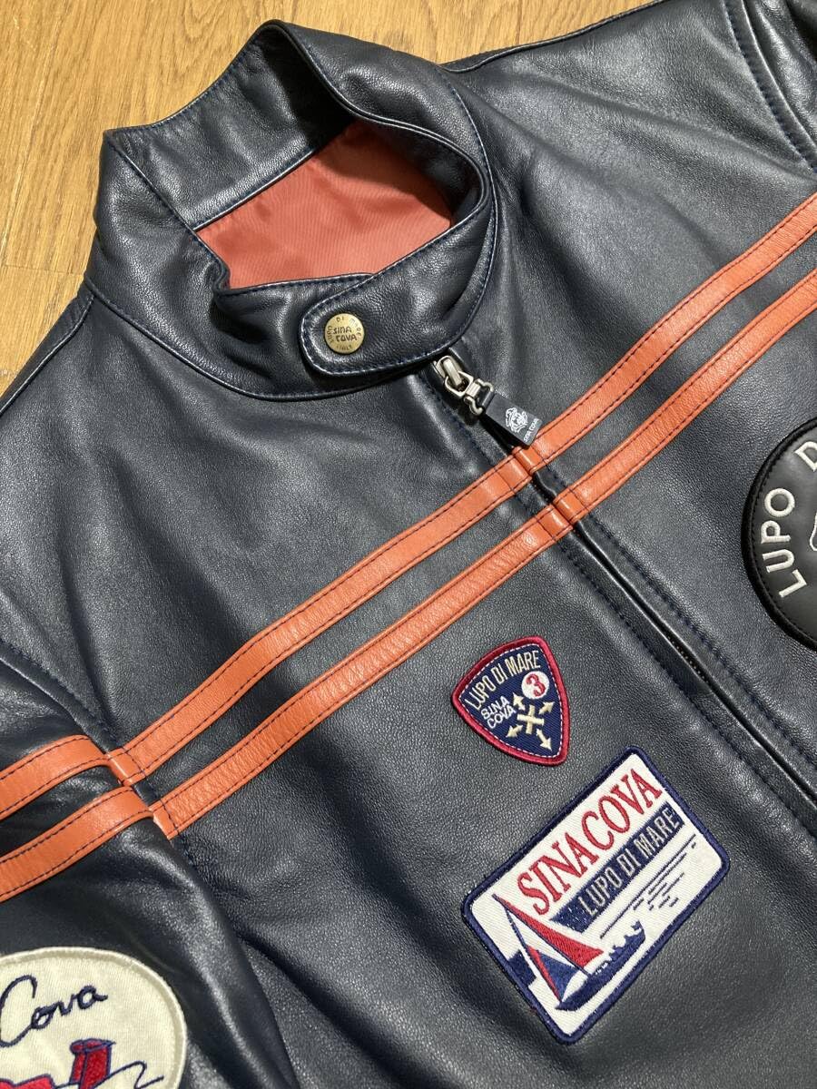 Amazon.co.jp: SINA COVA ワッペンデコ シングルライダース ラムレザー  