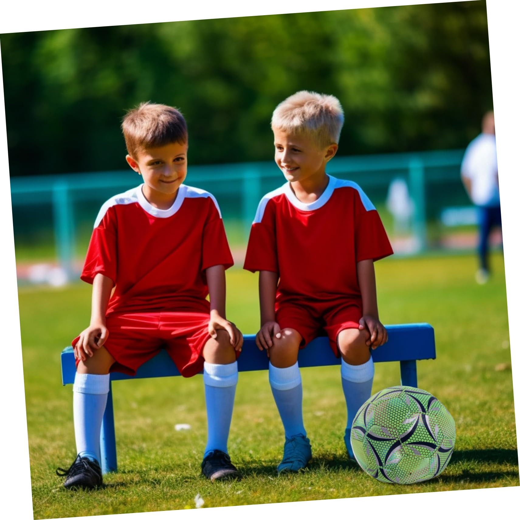 BESTonZON Balón de Fútbol Luminoso Verde de PU Resistente al Desgaste para Entrenamiento Deportivo, Tamaño Número 4, Balón Brillante para Adultos y Niños, Adecuado para Juegos Nocturnos