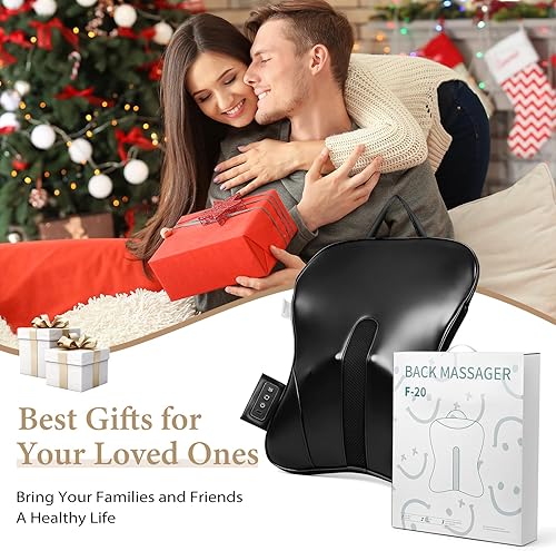 Miniatura 7 de Masajeador inalámbrico Shiatsu de cuello y espalda con calor, amasado 3D hacia arriba y hacia abajo rodando para cuello, espalda, alivio del dolor