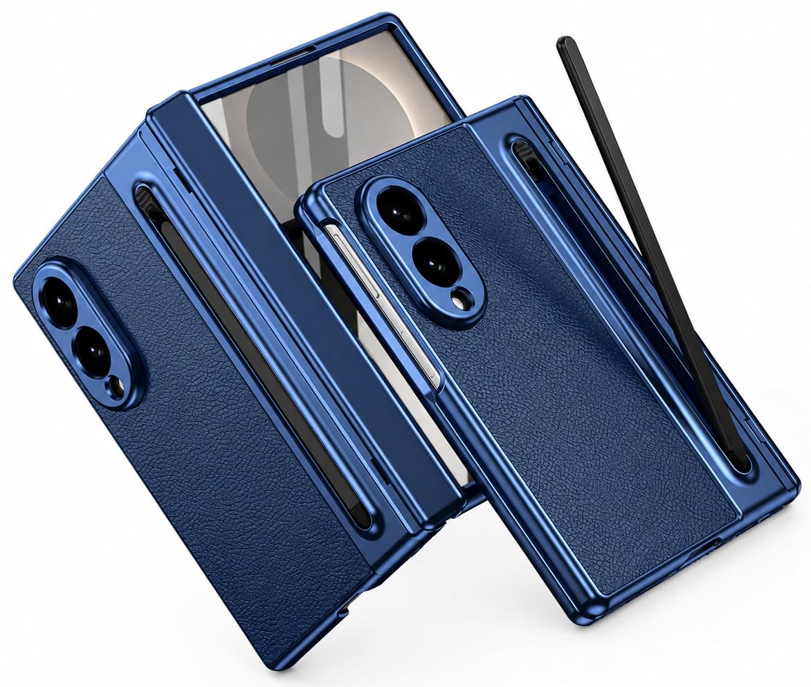 Hybird Shockproof Back Cover Case for Samsung Galaxy Z Fold 8 5G | Hing | S Pen Holder | Leather Hard Back Cover Case for Samsung Galaxy Z Fold8 5G (White, Samsung Galaxy Z Fold 8) — Amazon image 4