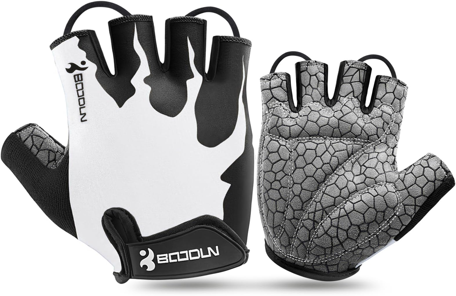 KONVINIT Cycling Gloves Half Finger Unisex Fingerless Bike Gloves with Non-Slip Filling for MTB, Road Cycling, Gym, Crossfit and Weightlifting L