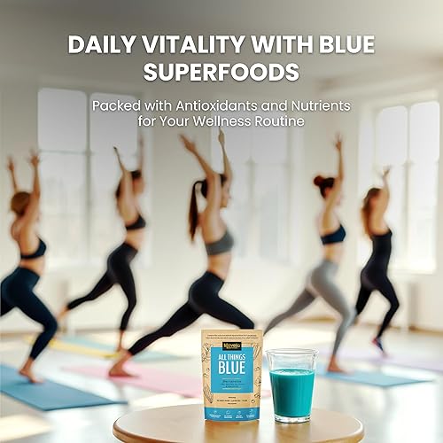 Miniatura 5 de Polvo de espirulina azul con flor de guisante mariposa y arándano, superalimento antioxidante 100% vegano para inmunidad, salud intestinal y apoyo
