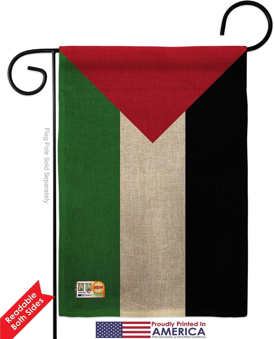 Palestine Garden Flags 2pcs Pack Regional Nationality Nation International World Country Particular Area Small Decorative Gift Yard House Banner Double-Sided Made In USA 13 X 18.5