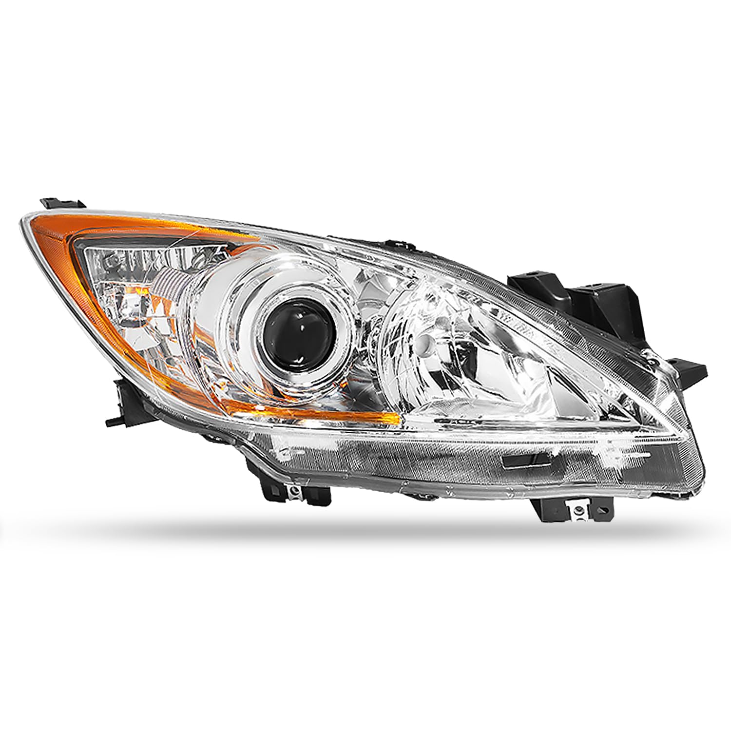 Projector Headlight Assembly Compatible with Mazda 3 10-13 Passenger Side Headlamp BBM4510L0F BBM4510L0K MA2518130 Factory Style CAAP-0093-OEM-HL-R